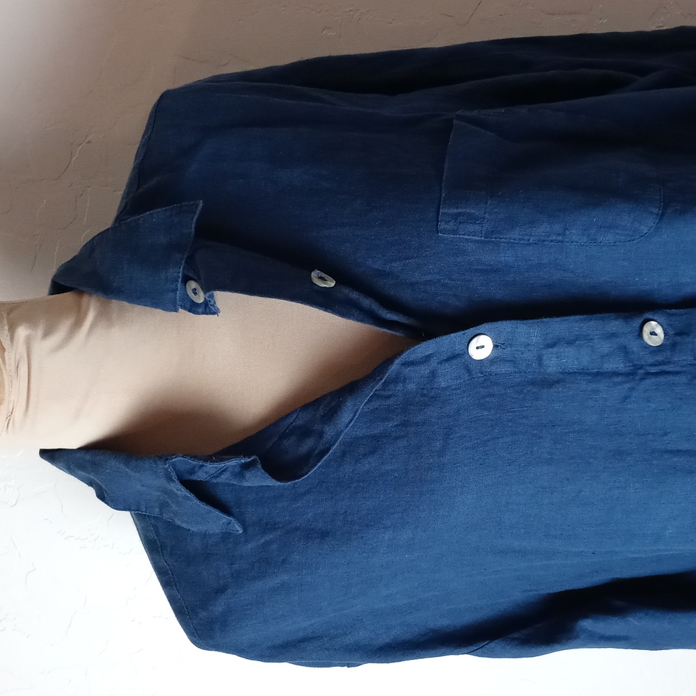 NWT Bryn Walker Navy Button Down Tunic - Picture 2 of 8
